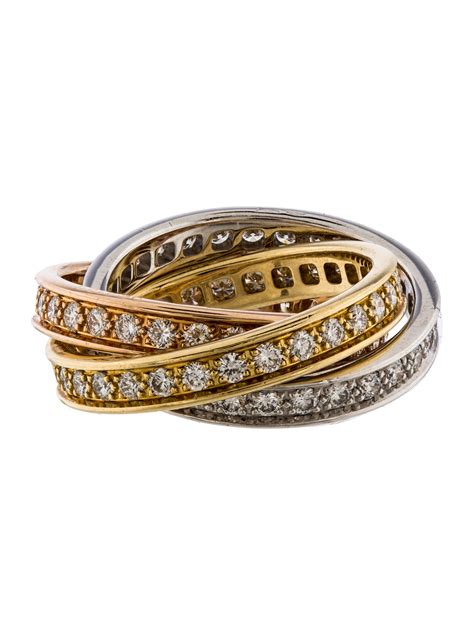 cartier trinity diamond|cartier rolling ring with diamonds.